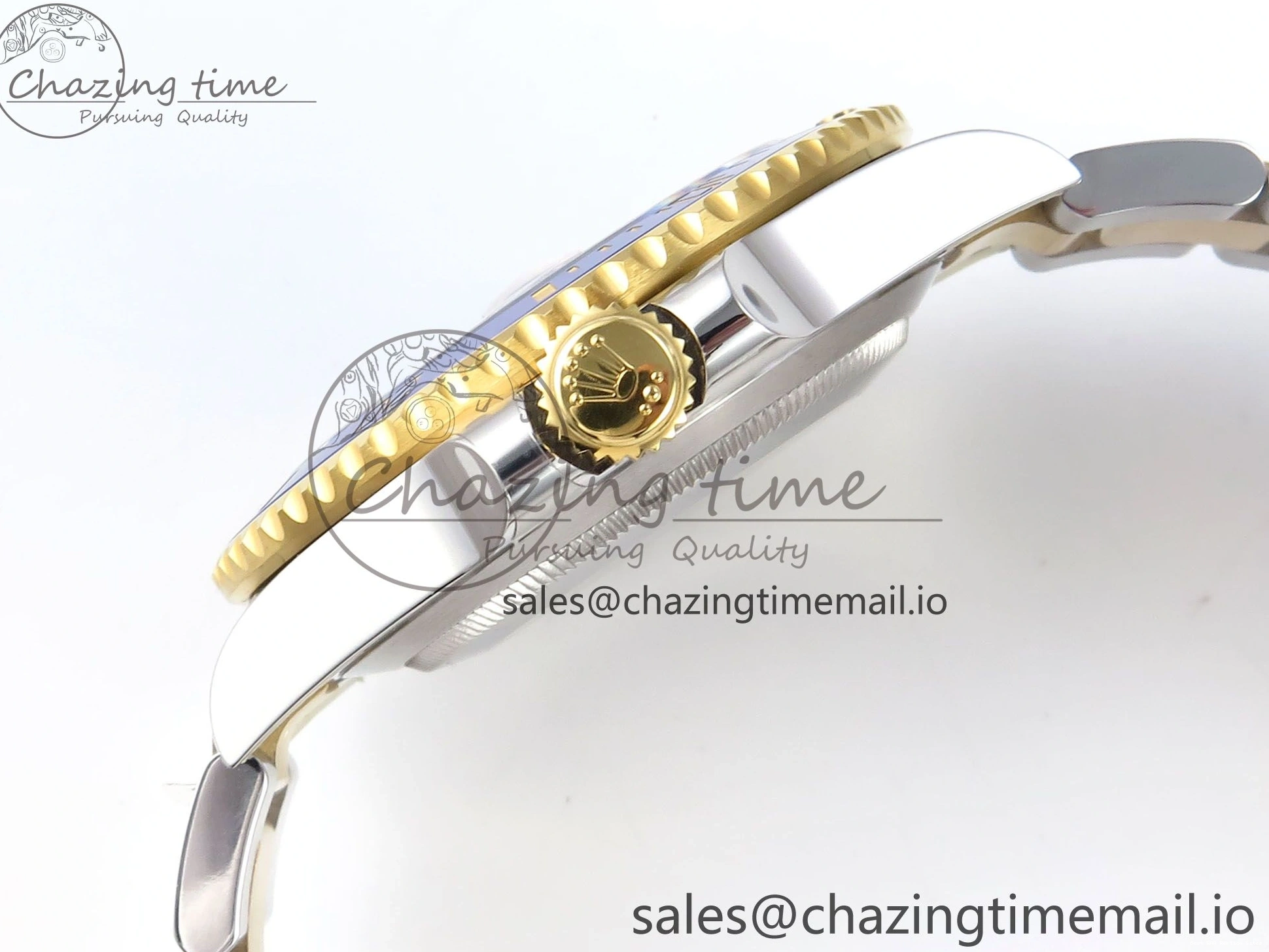 Best AAA Replica Sites Submariner YG Steel Bracelet 374 904L Dial 1:1 on Best Oyster Blue SH SS Edition Seasonal ARF SS YG 126613LB 0115